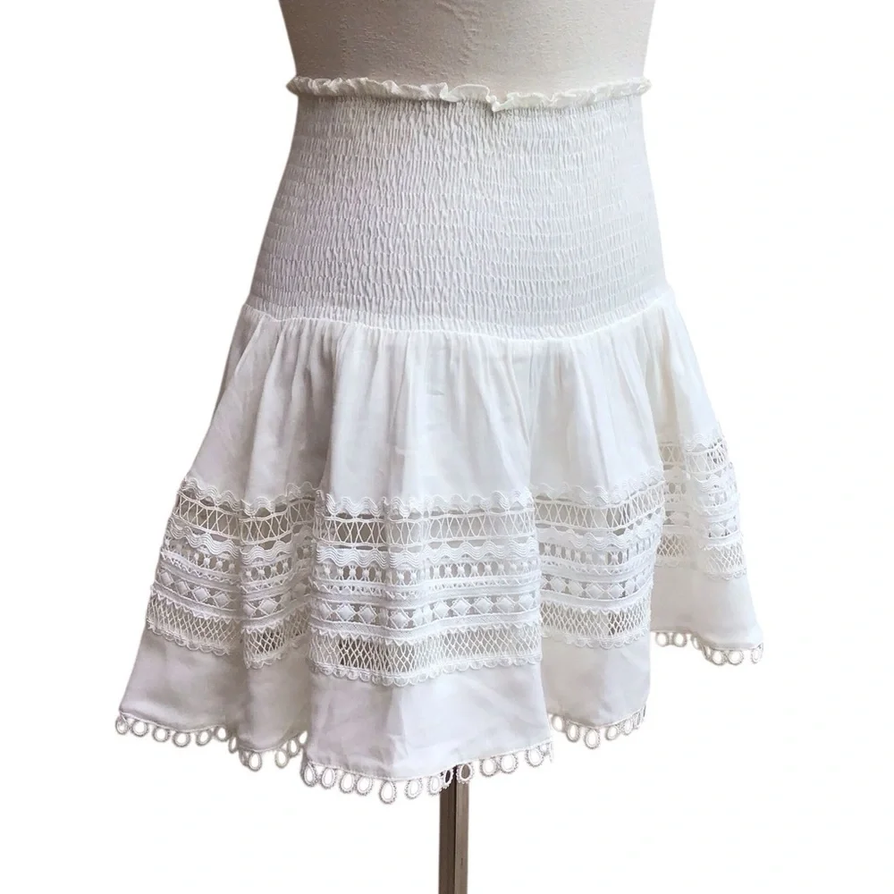 Miss June Paris Boho Smocked Waist Mini Skirt - Picture 2 of 6